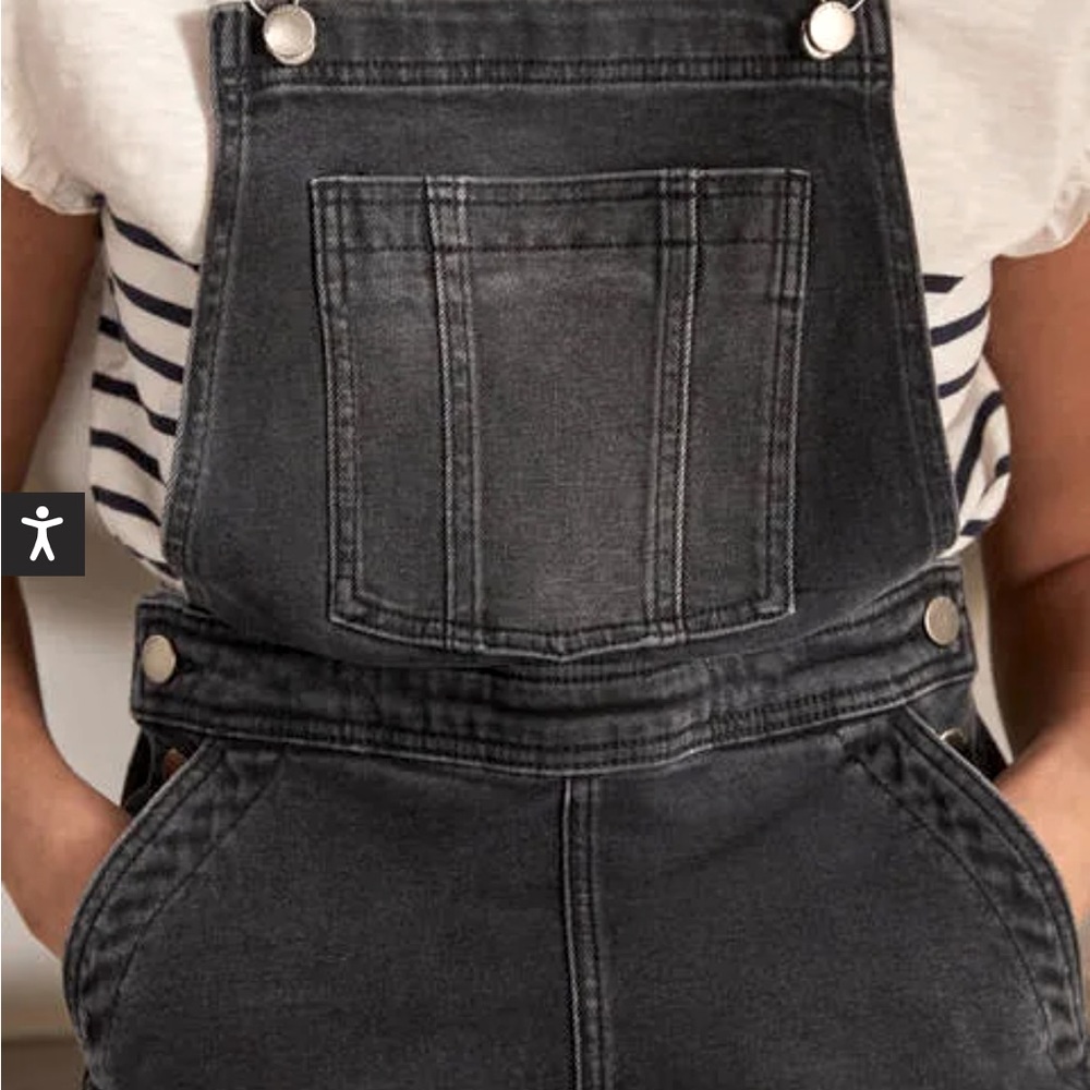 Boden black denim overall skirt size 12